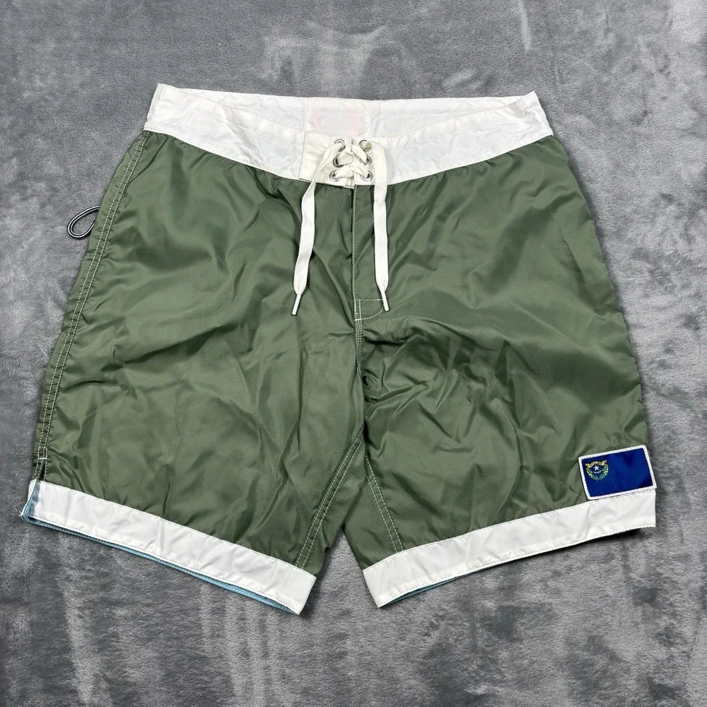 Birdwell Beach Britches Board Shorts Mens 36 Nevada Battle Born Made USA Green